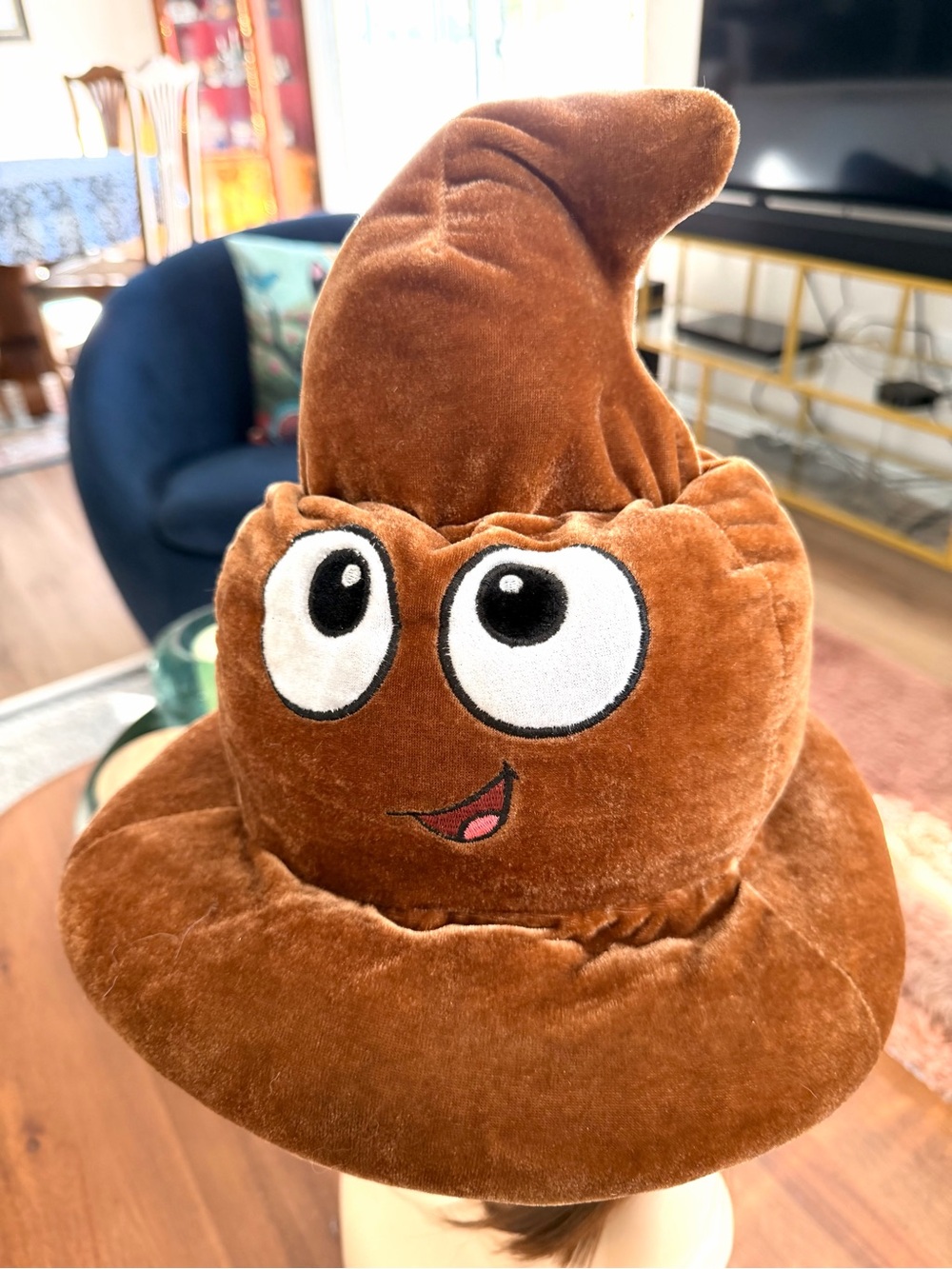 Six Flags Poop Emoji Plush Hat Brown Novelty Costume Funny Theme Park